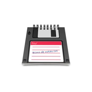 Bloco de notas retrô disquete