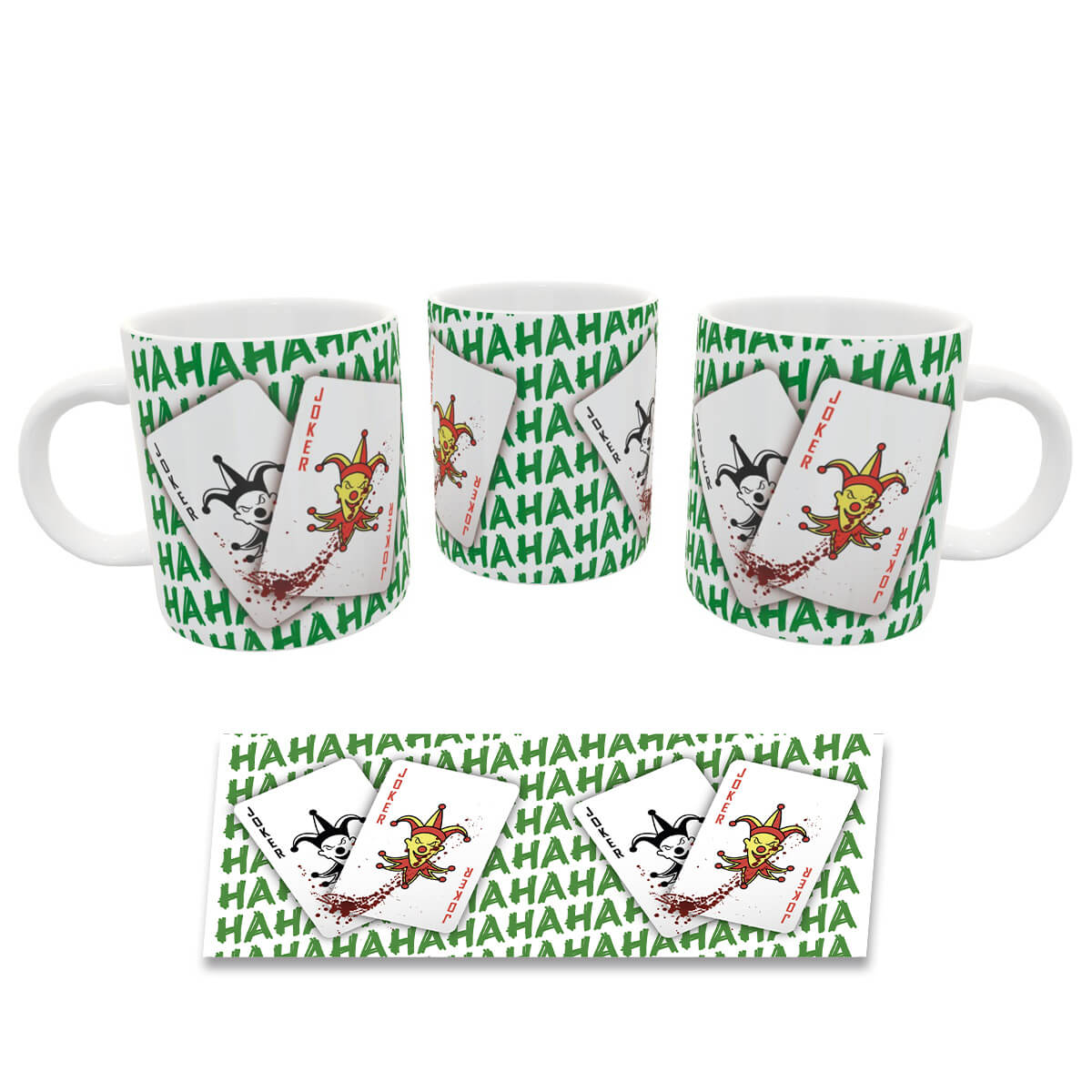 Caneca Curinga Joker Hahaha verde presente criativo geek