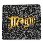 Mouse pad Retangular Geek Magic Preto Decoração Criativa