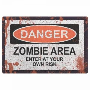 Capacho Geek Zumbi Danger Area - Decoração Nerd - Imagem 1