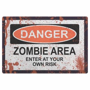 Capacho Geek Zumbi Danger Area - Decoração Nerd - Imagem 2