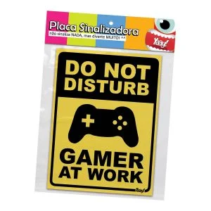Placa Decorativa Geek Gamer at Work - Imagem 2