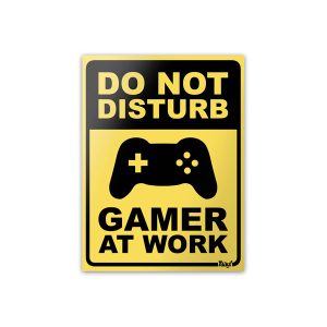 Placa Decorativa Geek Gamer at Work - Imagem 1