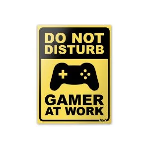Placa Decorativa Geek Gamer at Work - Imagem 1