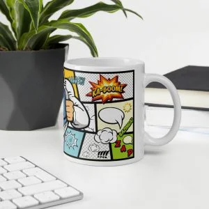 Caneca super pai comics presente criativo geek - Imagem 3
