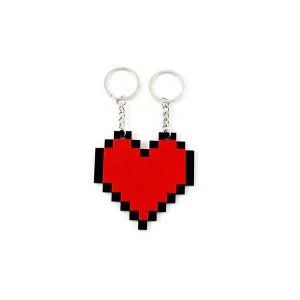 Chaveiro Casal Gamer Nosso Coração Pixel - Presente Criativo Namorados Geek - Imagem 2