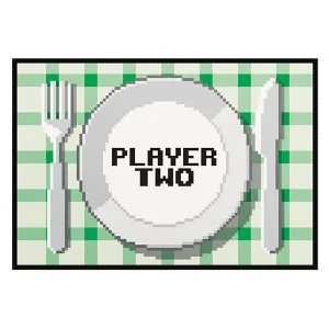 kit 2 jogos americanos player one e player two cozinha geek - Imagem 3