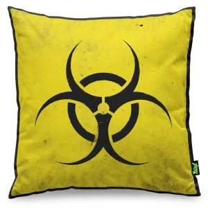 Almofada Geek Divertida Biohazard Symbol - Risco Biológico - Imagem 2