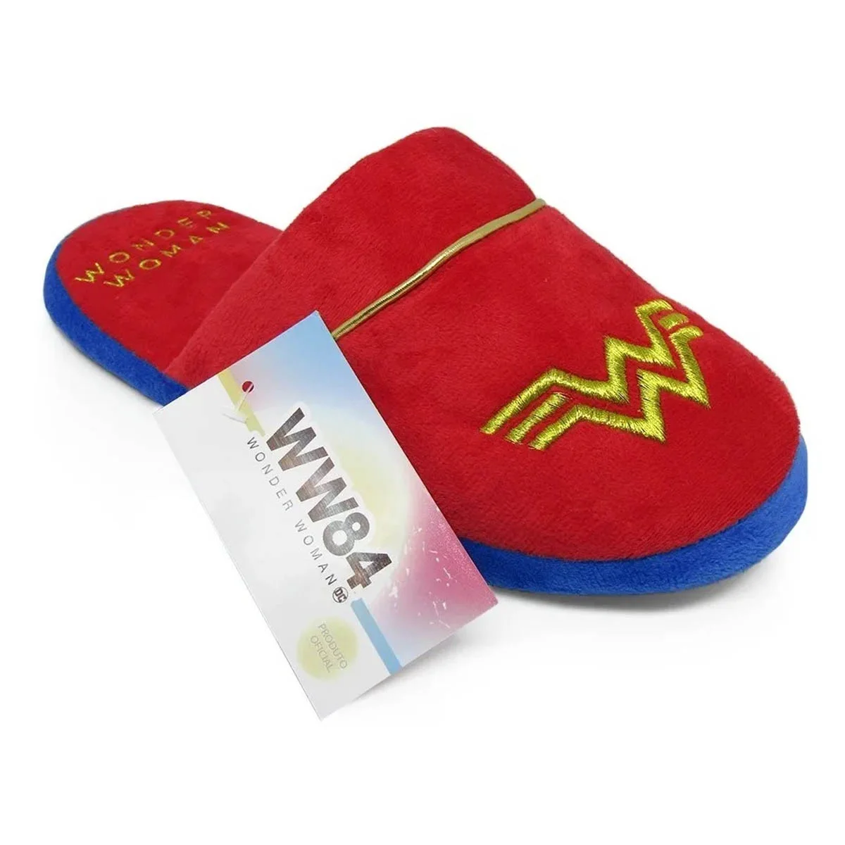 chinelo de quarto Pantufa Mulher Maravilha presente geek