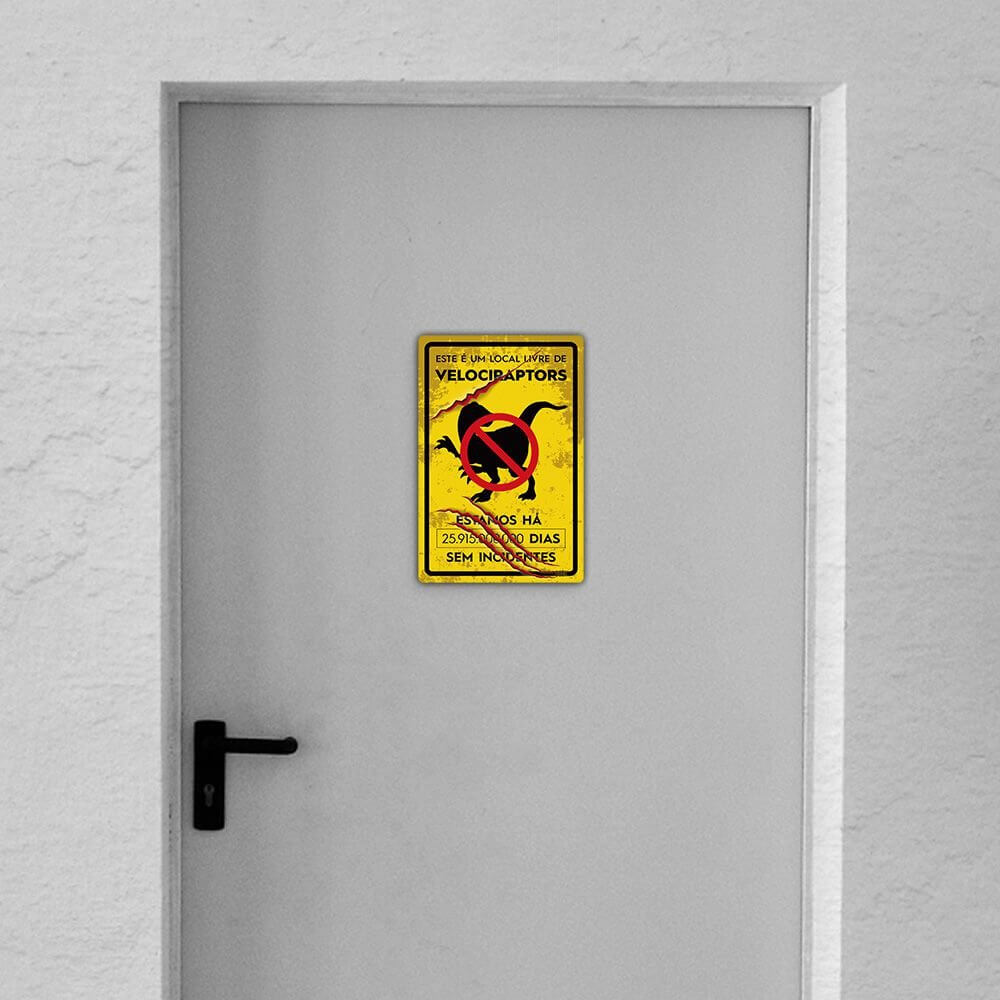 Placa Decorativa Ataque de Dinossauros - Decoração Geek 2
