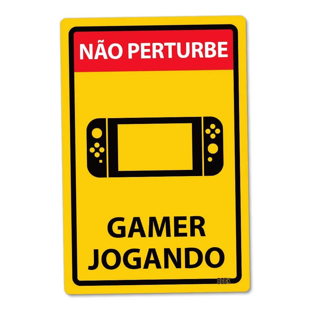 Placa Decorativa Gamer Jogando NX - Decoração Geek
