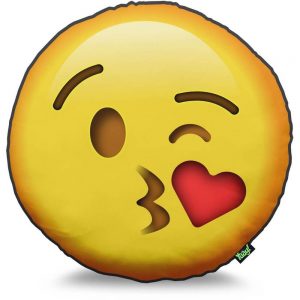 Almofada Emoji Beijinho com Amor - Presente Criativo Geek