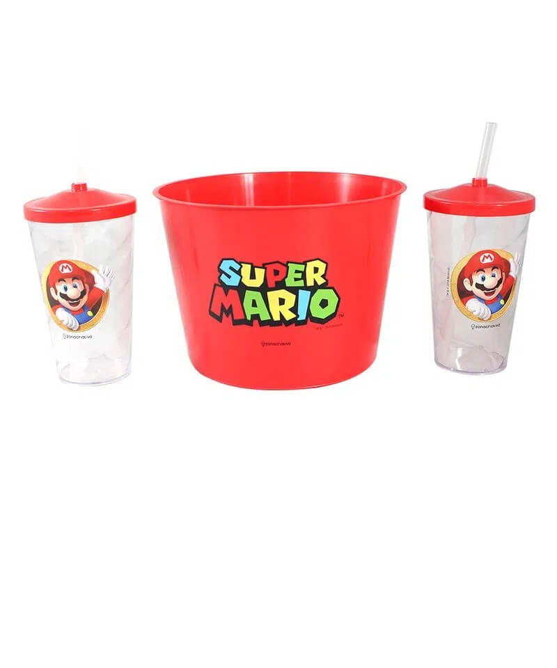 Almofada Porta Pipoca Mario Cenario - Presente Criativo Geek 2
