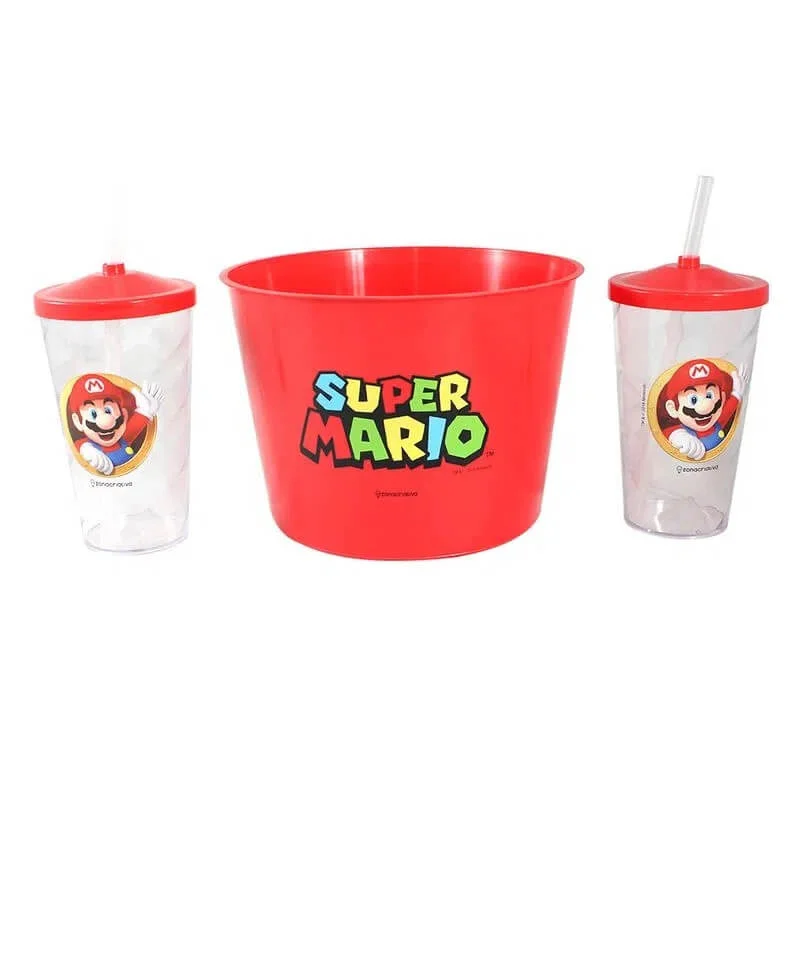 Almofada Porta Pipoca Mario Cenario - Presente Criativo Geek 2