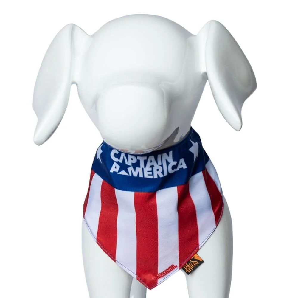 Bandana Para Cachorro Capitão América Presente Criativo Geek