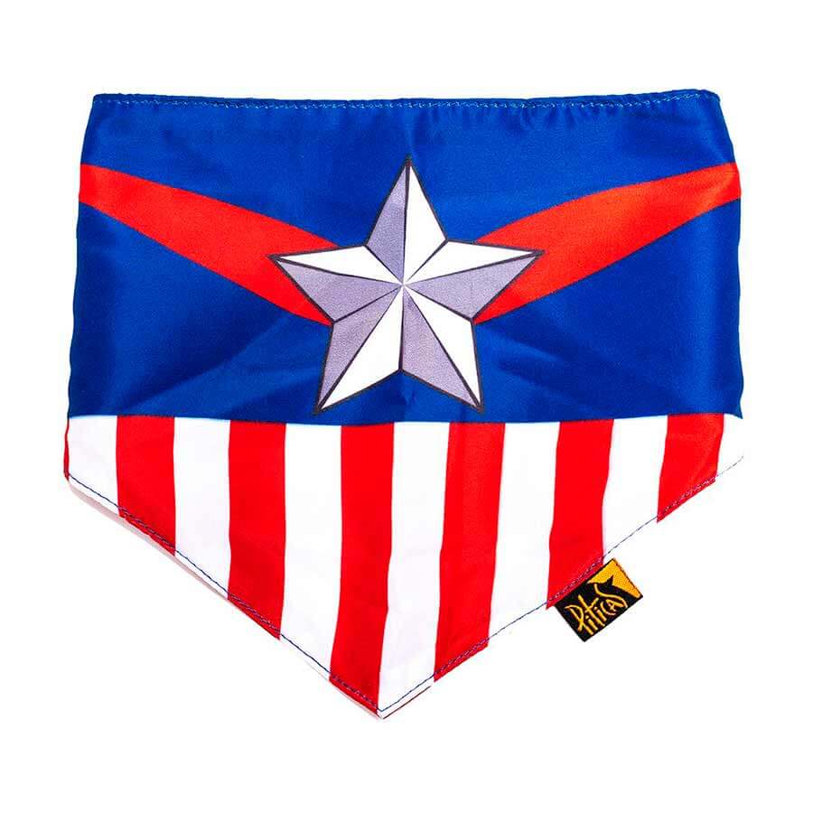 Bandana Para Cachorro Capitão América Presente Criativo Pet Geek herói