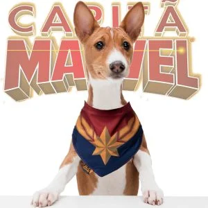 Bandana Para Cachorro capitã Marvel Presente Criativo Geek herói