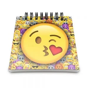 Bloco de Notas Emoji Beijinho com Amor - Presente Criativo Geek