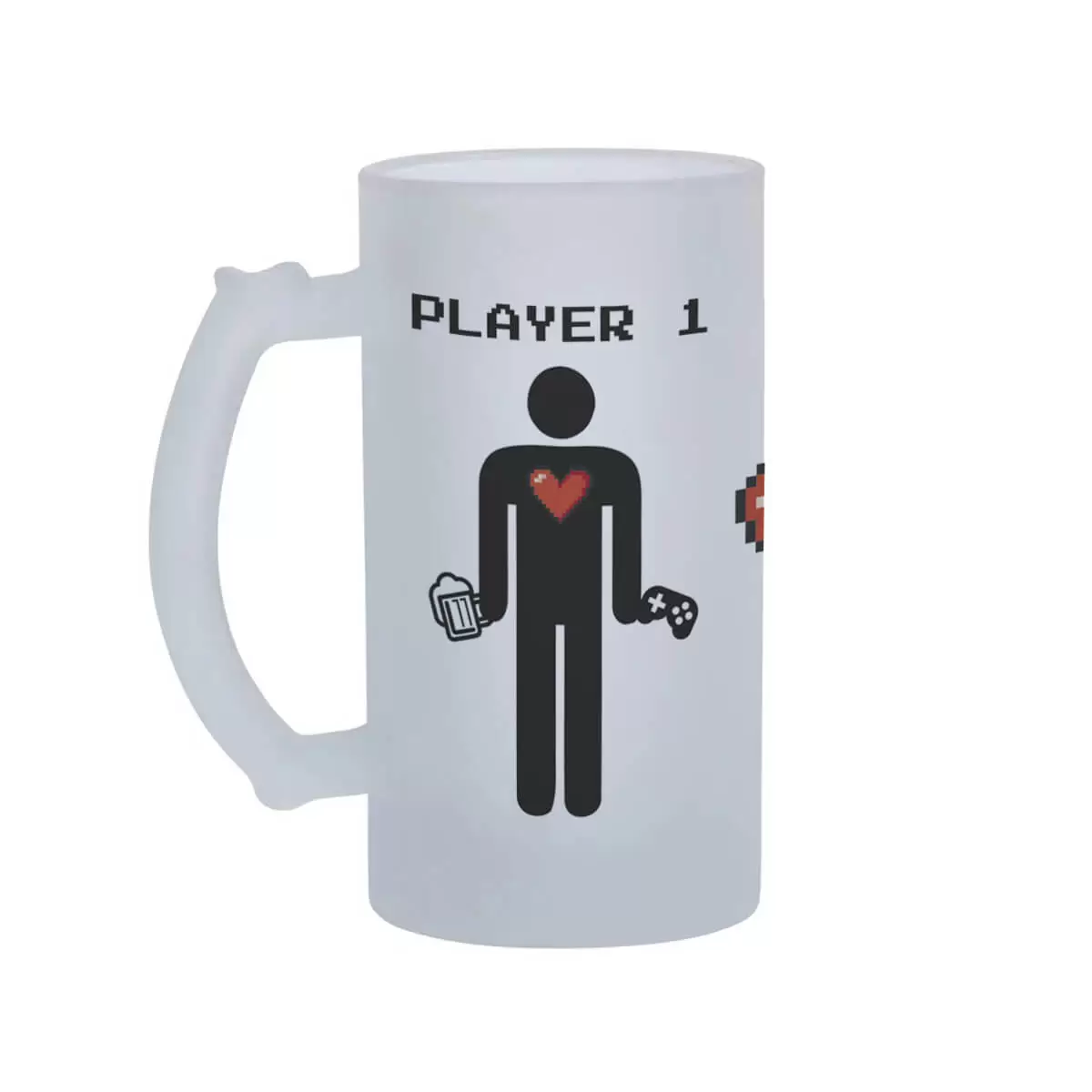 Caneca Chopp Casal Gamer Geek Player 1 Player 2