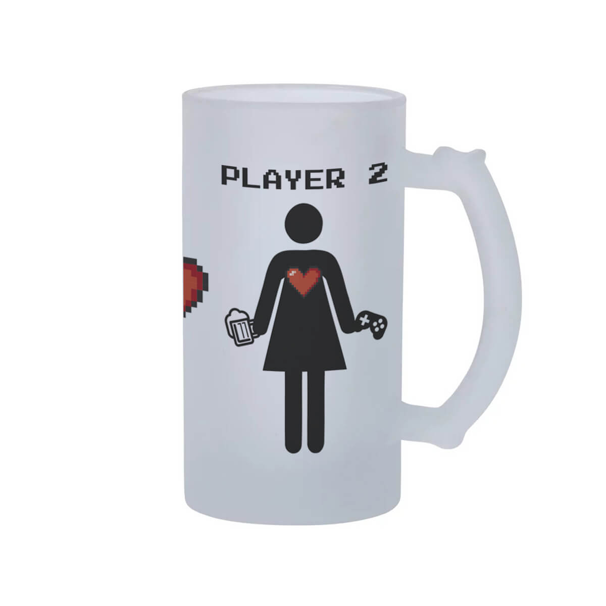 Caneca Chopp Casal Gamer Geek Player 1 Player 2