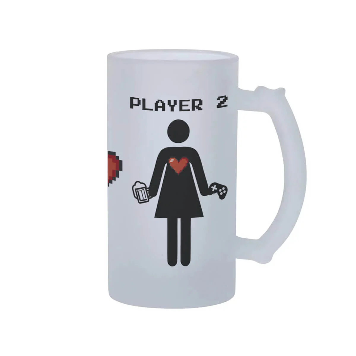 Caneca Chopp Casal Gamer Geek Player 1 Player 2