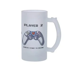 Caneca chopp Casal nerd Player 1 e player 2