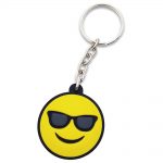Chaveiro Emborrachado Emoji Óculos de Sol – Presente Criativo Geek