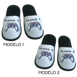2 pares de Pantufas Controle Player 1 e 2 Presente Namorados