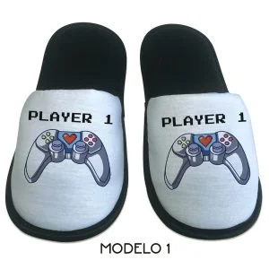 2 pares de Pantufas Controle Player 1 e 2 Presente Namorados 1