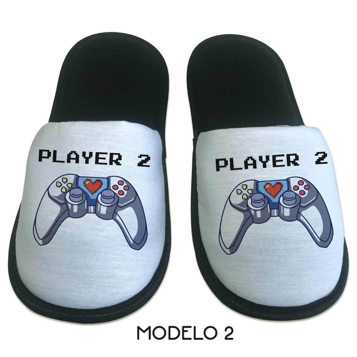 2 pares de Pantufas Controle Player 1 e 2 Presente Namorados 2