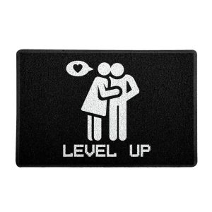 Capacho Game Level Up Casal - Presente Criativo Geek