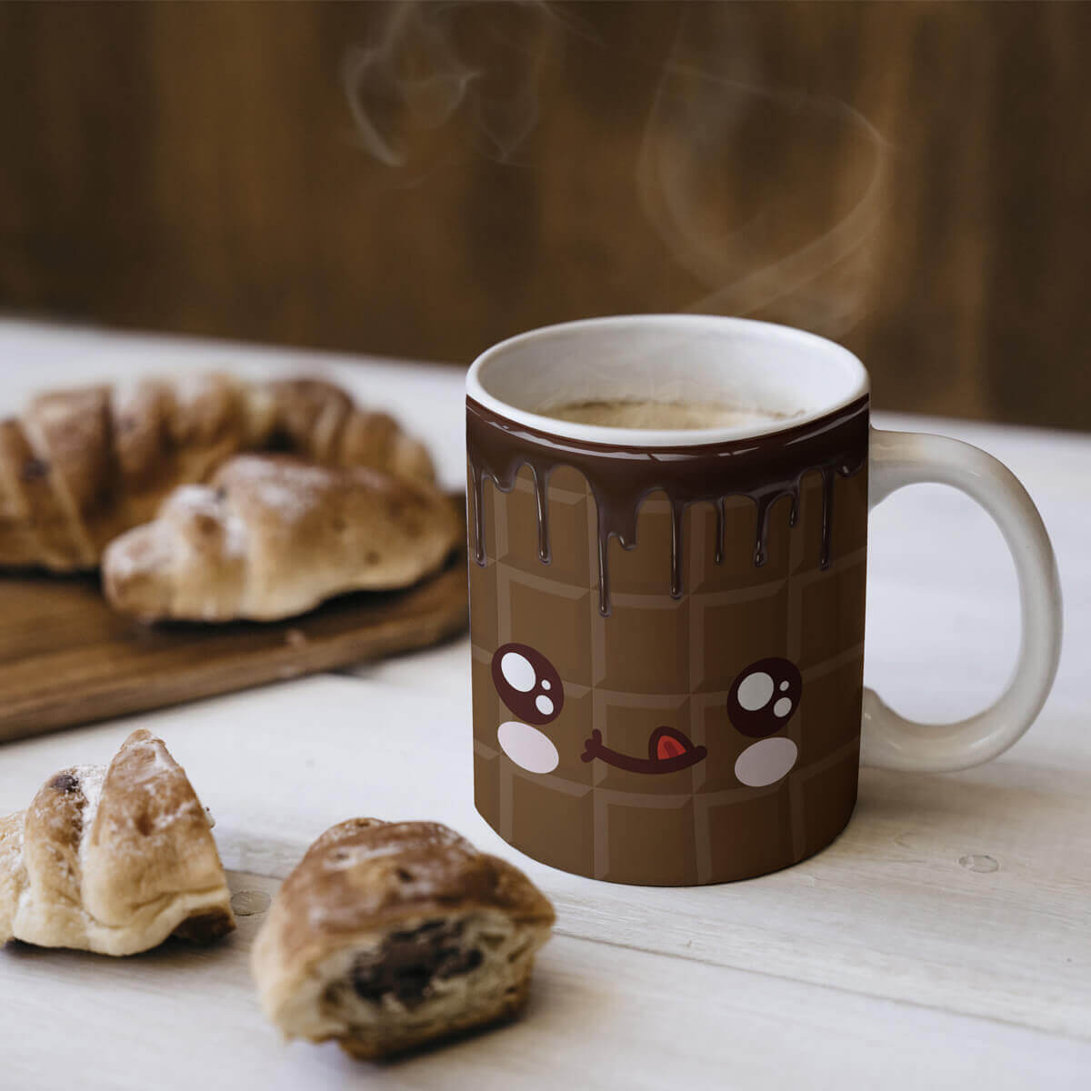 Caneca Chocolate Kawaii - Presente Criativo 2