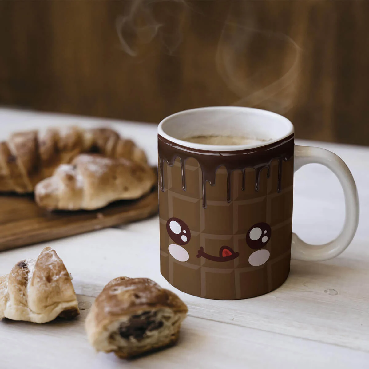 Caneca Chocolate Kawaii - Presente Criativo 2