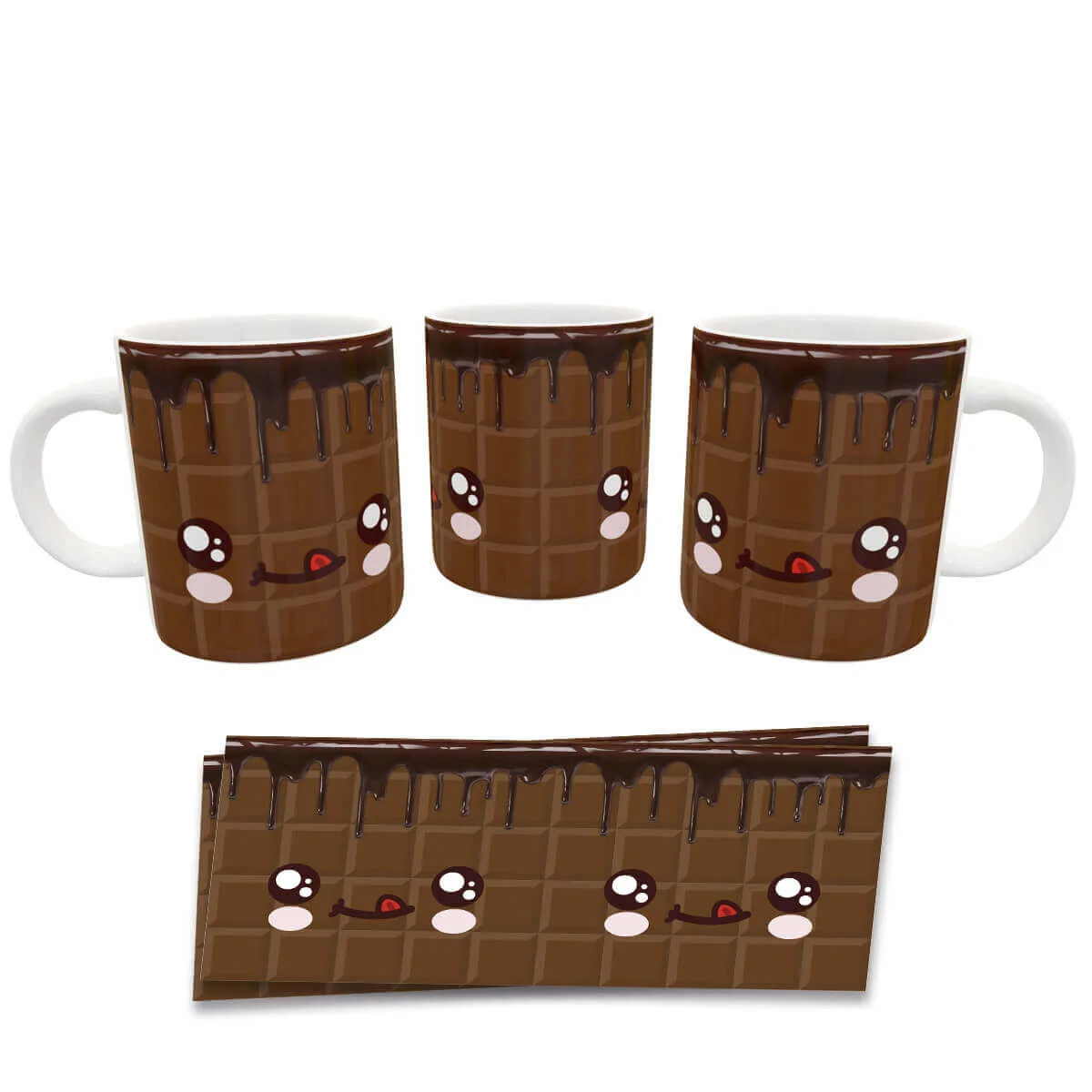 Caneca Chocolate Kawaii - Presente Criativo