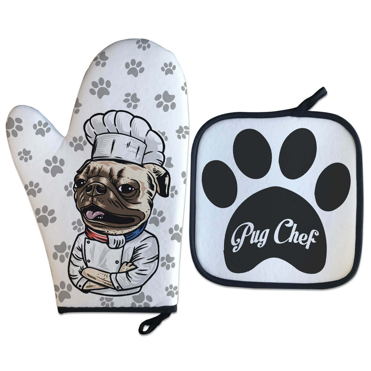 Luva Térmica Pug Chef - Presente Criativo Luva Térmica Pug Chef - Presente Criativo