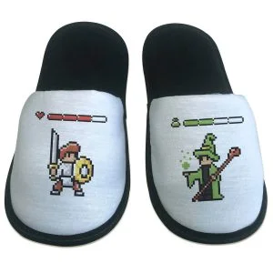 Pantufa Gamer Heróis 8 bits - Presente Criativo Geek
