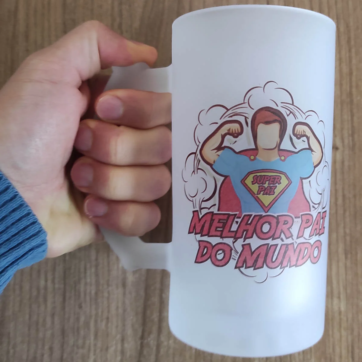 caneca de chopp super pai presente criativo geek