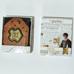 carteira de couro masculina geek Harry Potter oficial