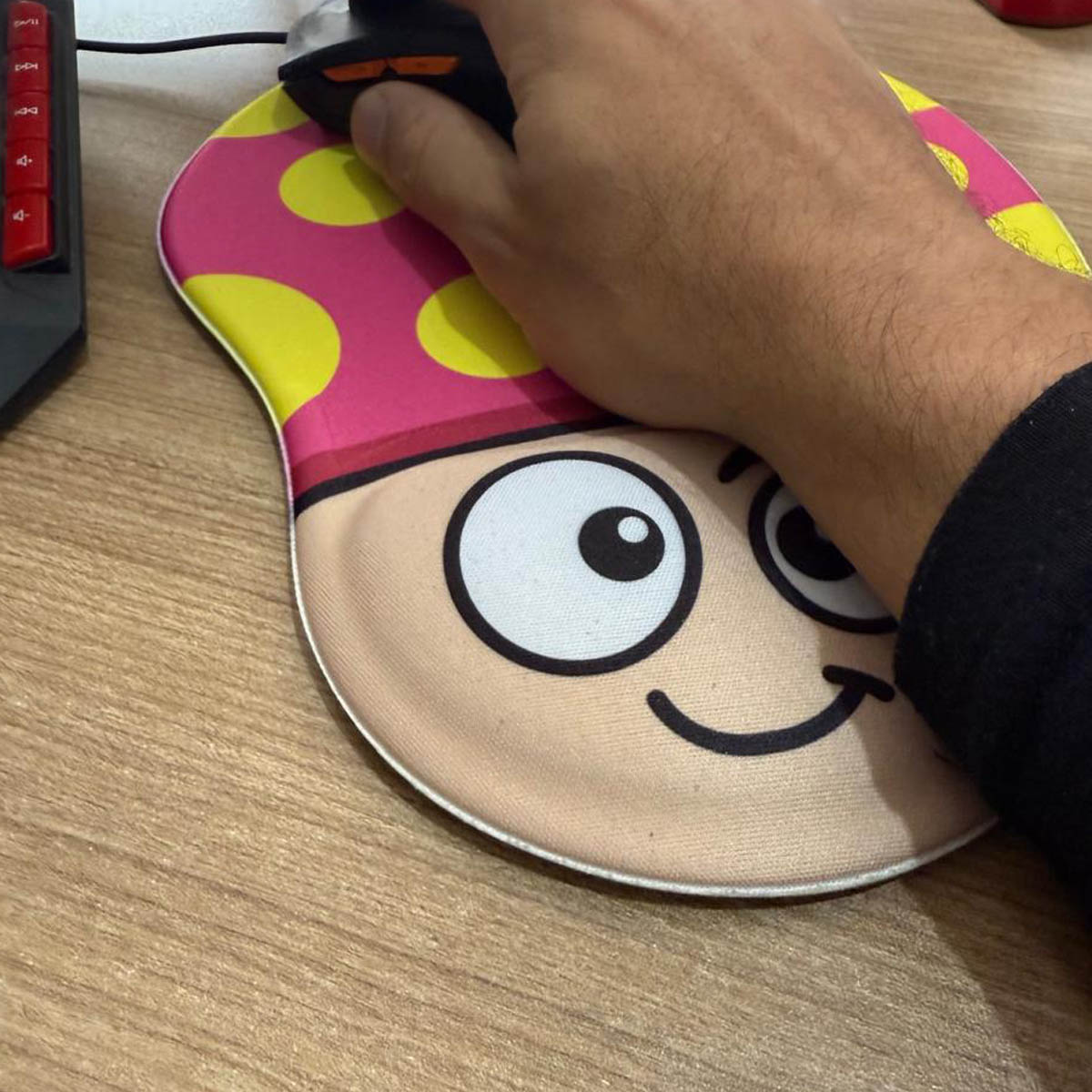mouse pad cogumelo rosa decoração divertida