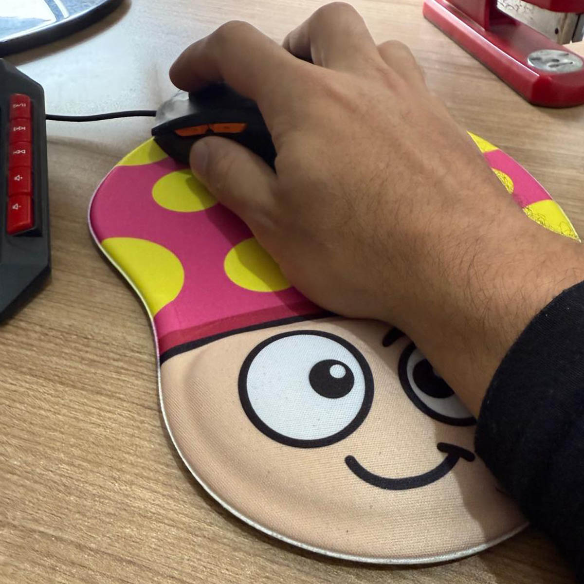 mouse pad cogumelo rosa