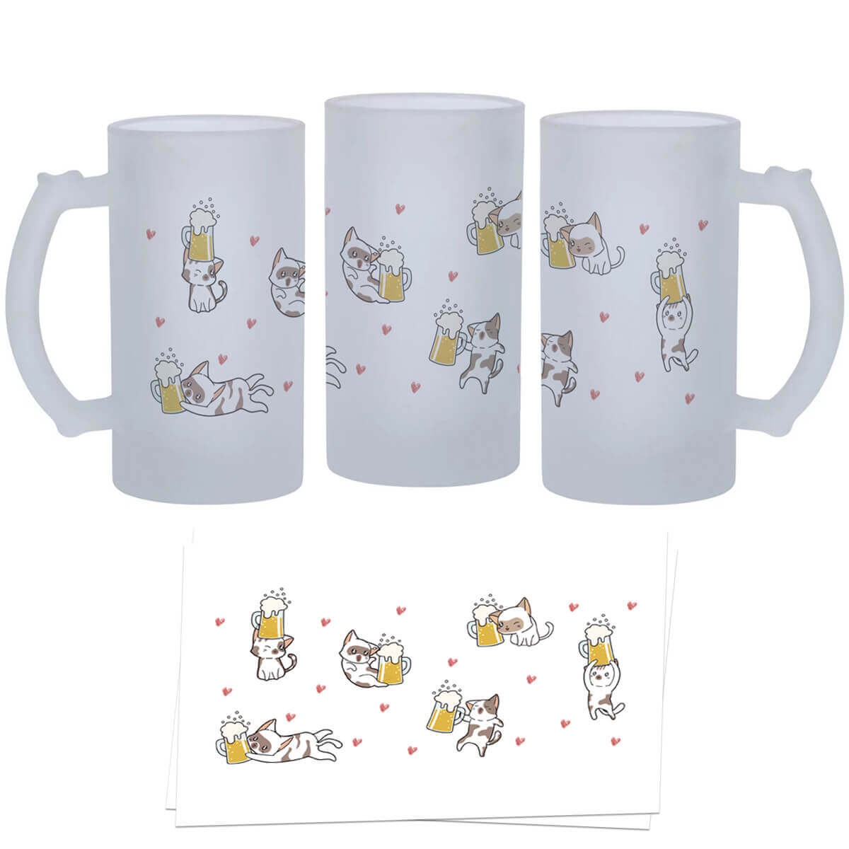 Caneca de Chopp Gatinhos Kawaii - Presente Criativo Caneca de Chopp Gatinhos Kawaii - Presente Criativo