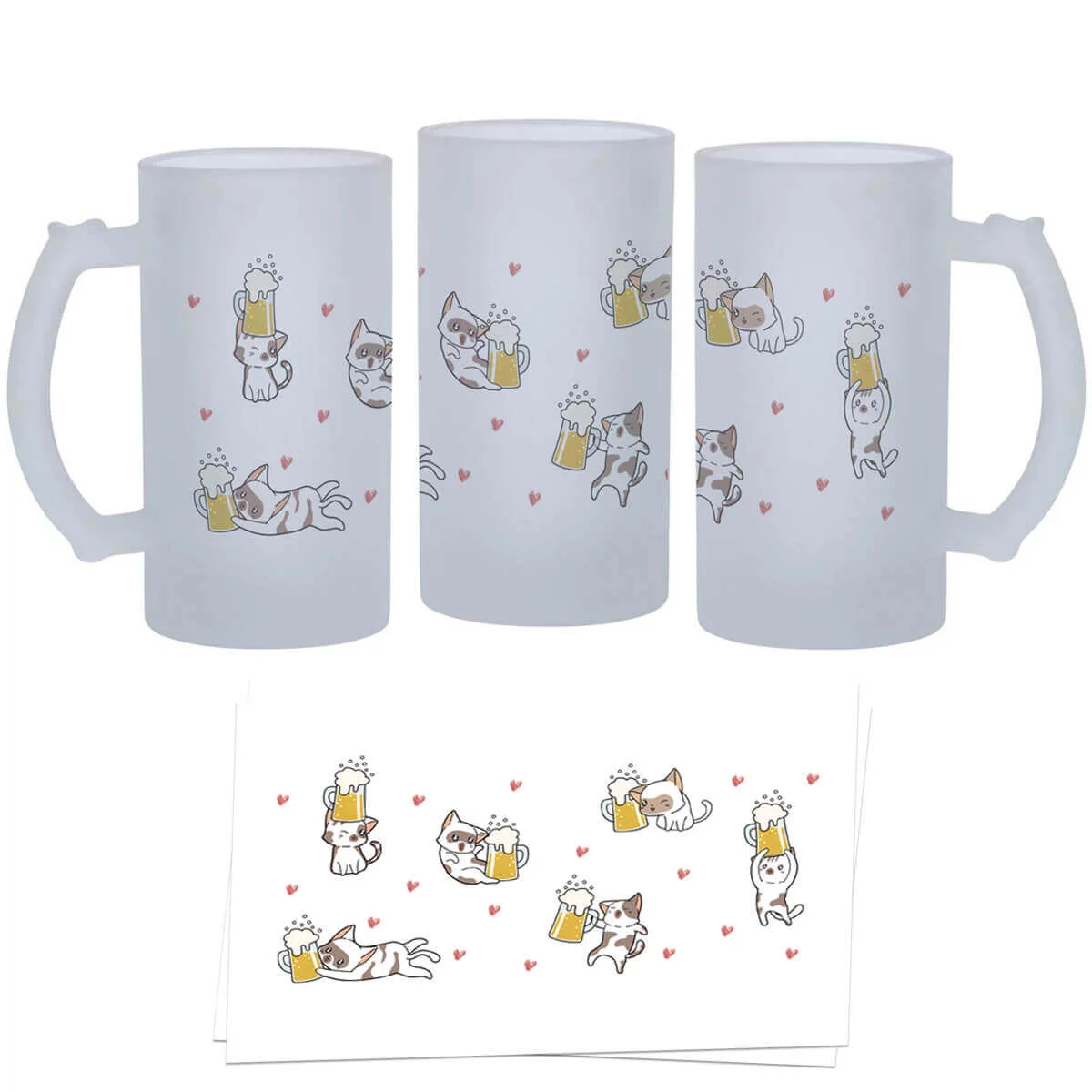 Caneca de Chopp Gatinhos Kawaii - Presente Criativo