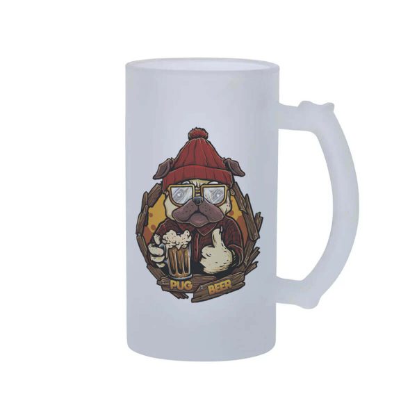 Caneca de Chopp Pug Beer - Presente Criativo