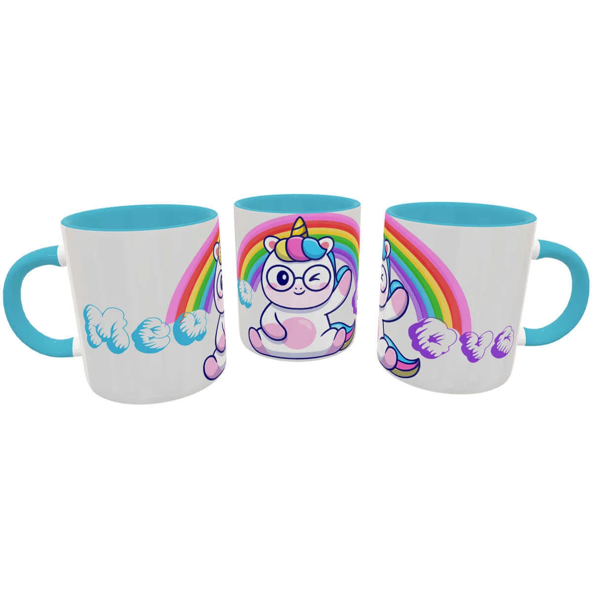 Caneca unicórnio indelicado meu ovo azul