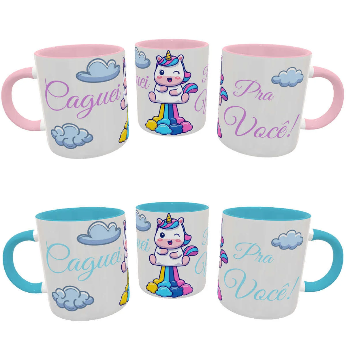 Caneca unicórnio sincero caguei pra você