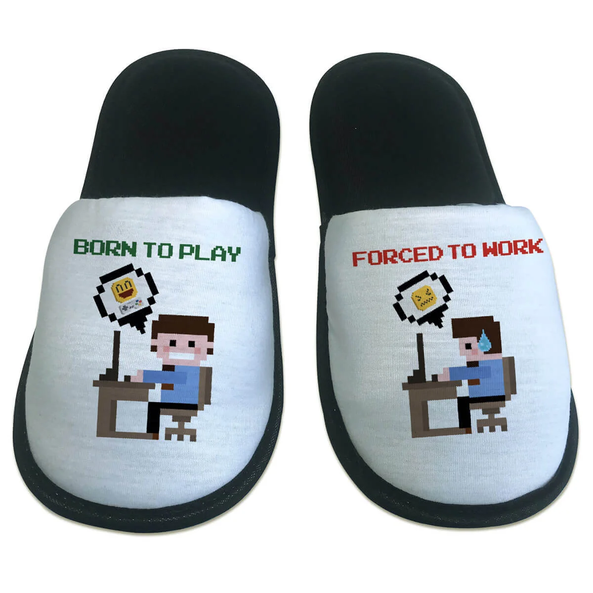 Pantufa Gamer Born to Play - Presente Criativo Geek Pantufa Gamer Born to Play - Presente Criativo Geek