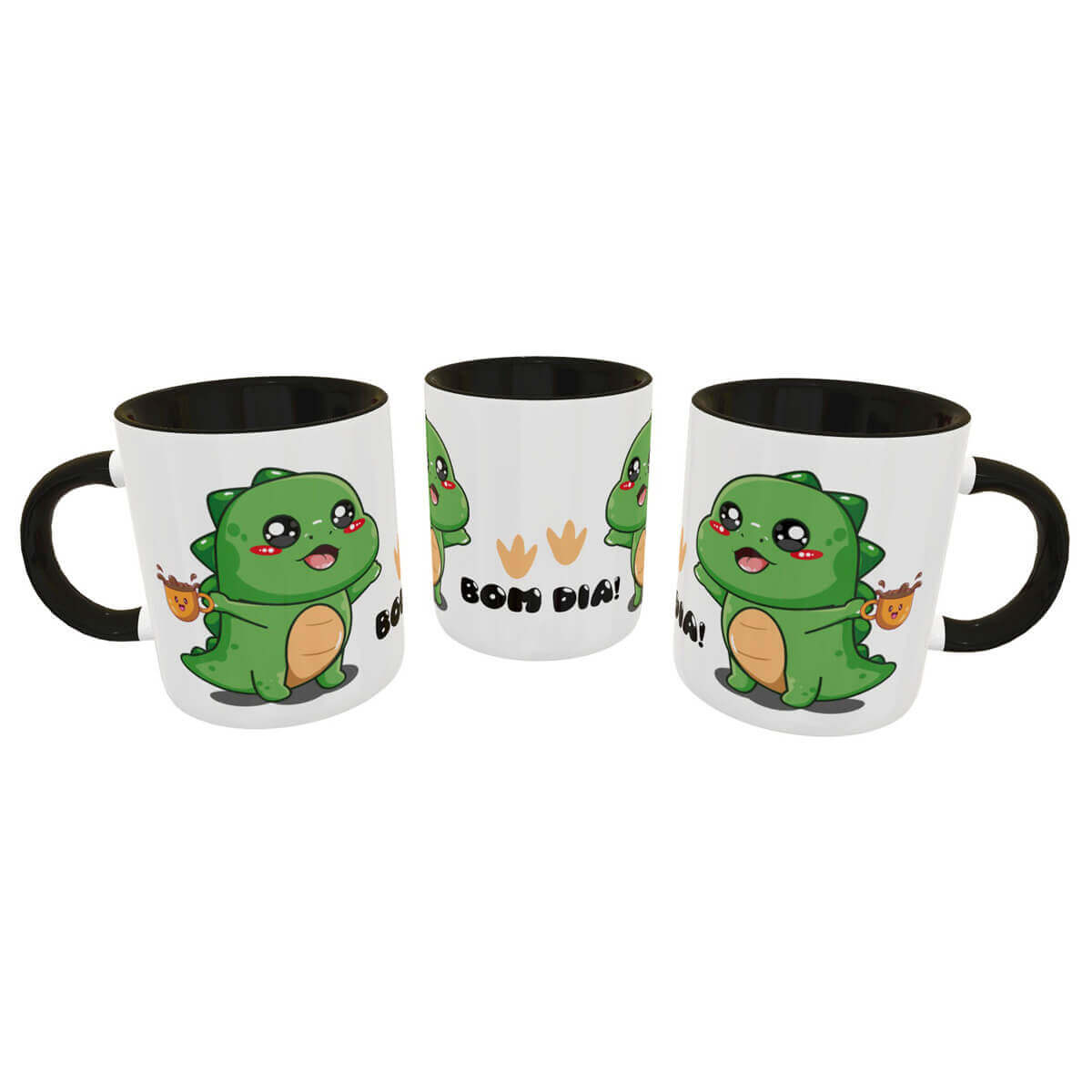 Caneca Divertida Dinossauro Kawaii - Presente Criativo 2