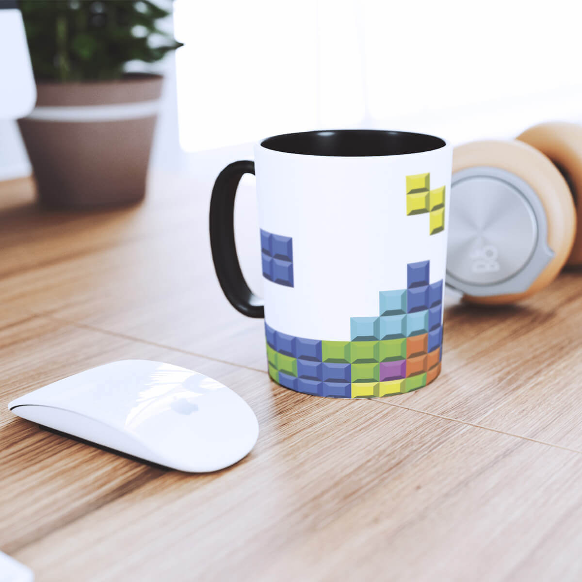 Caneca Game retrô Tetris - Presente Criativo Geek 2