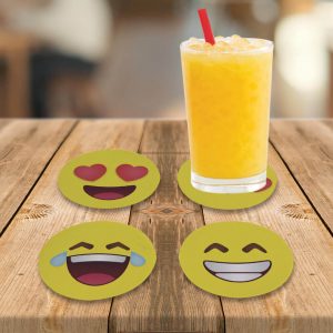 Kit 4 Porta Copos Emojis - Presente Criativo 2