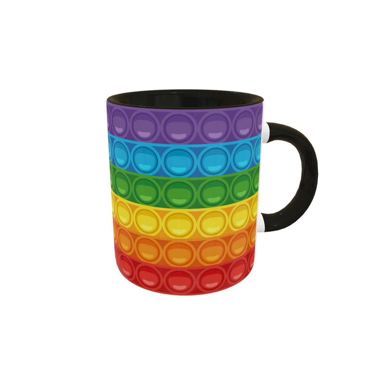 Caneca divertida Pop It - Presente Criativo Preto